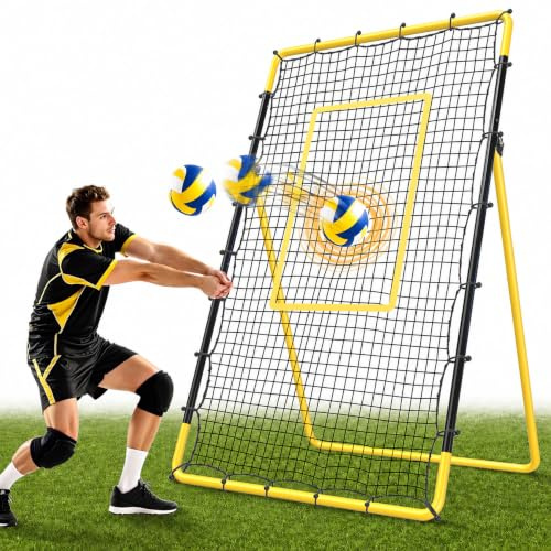 Happy Jump Verstellbares Volleyball-Rebounder-Netzgerät 220x120 cm mit Volleyball-Trainingsfunktion für Erwachsene – Für Garten, Indoor- und Outdoor-Training