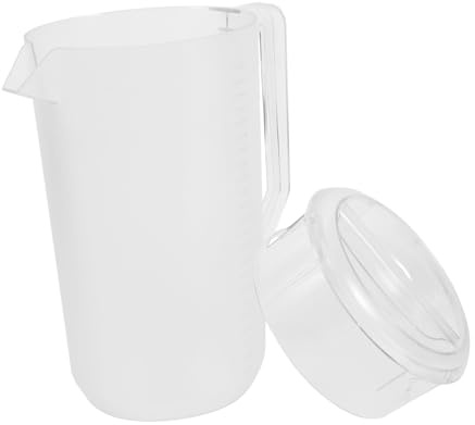 TOYZFRIENDY Pichet Plastique avec Couvercle Cruche Frosted avec Graduation Broc Eau Portable pour Jus Grand Pichet pour Plusieurs Personnes Design Élégant et Moderne