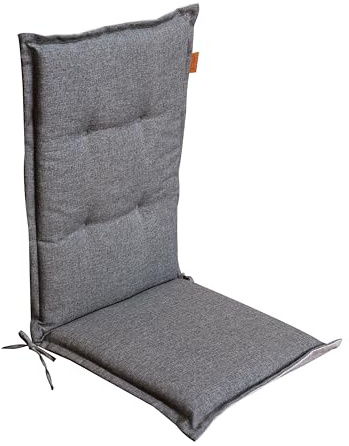 LILENO HOME Gartenstuhl Auflagen [1er Set - Hochlehner] in Grau - Bequeme | Liegen als Sitzauflagen für Gartenmöbel - Stuhlkissen für Gartenstühle und Klappstühle BAR