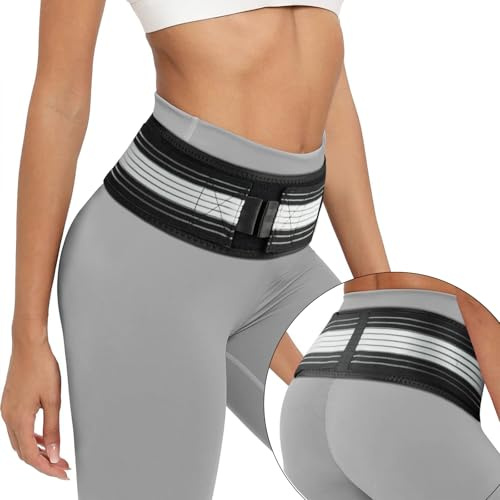 AOGOE Ceinture de Hanche Sacro-iliaque, 120CM Ceinture Maintien Bassin Avec Sangle De Compression Élastique, Pour Femmes Et Hommes Qui Soulage Les Douleurs Sciatiques, Pelviennes, Du Bas Du Dos