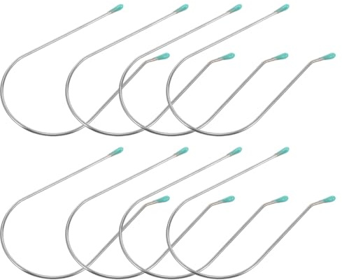 TOPBATHY Pinces à Friser pour Rouleaux Chauffants 8pcs en Acier Inoxydable 304 Argenté Compactes Sûres et Fiables pour Coiffure Permanente à Domicile