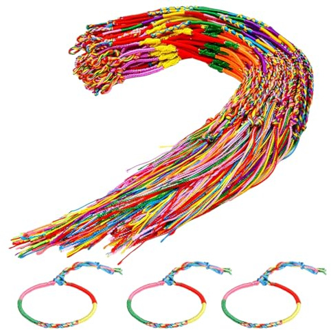 FUHAMJ 20 Pulseras Trenzadas, Pulseras De La Suerte, Pulsera De La Amistad, Hilo Trenzado De Colores, Pulsera De Colores Para Niñas, Para Hombres, Mujeres, Padres E Hijos.