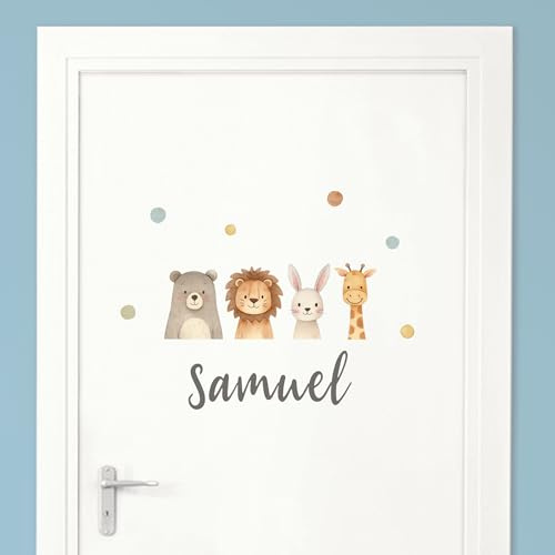Little Deco Türaufkleber, Wandtattoo Kinderzimmer, Tiere | Wandsticker, Sticker personalisiert, Babyzimmer Deko, Wunschtext Aufkleber, Tür Namensschilder Kinder, Stickers selbstklebend