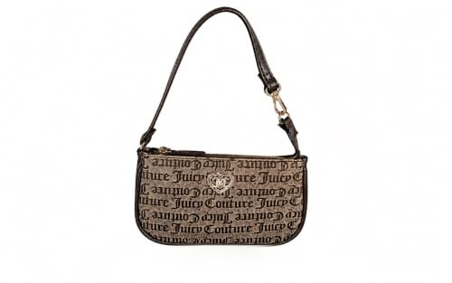 Juicy Couture Makellose Mini-Umhängetasche, Handgelenktasche mit Reißverschluss oben, mit Herz-Logo-Hardware