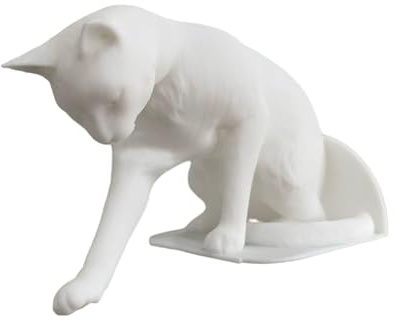 Glifora Bokstöd för katt – matt svart design med katttass, stabilt halkfritt PLA-material dekorativt skrivbordsställ för böcker och mappar, present till kattälskare