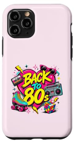 Back to 80s Nostalgia Roller Skate Boombox Cassette années 80 Coque pour iPhone 11 Pro