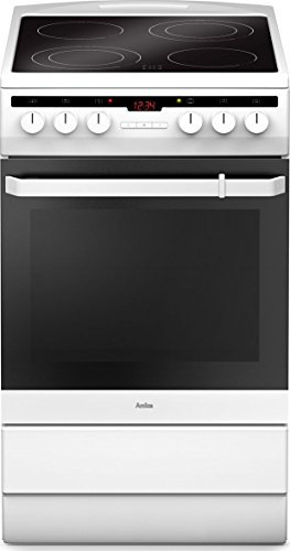 Amica SHC 5874 W - Cocina (Cocina independiente, Negro, Blanco, Botones, Giratorio, Parte superior delantera, LCD, Cerámico)
