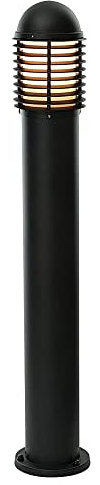 National Lighting IP44 Rated Louvred Bollard Light - 1000mm Outdoor Garden Patio Porch Driveway Lights - Black Garden Lamp Post - 9W 240V LED ES E27 (Not Included)