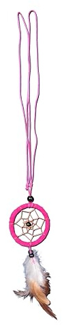 Traumfänger Halskette Pink Dreamcatcher Leder Fair Trade
