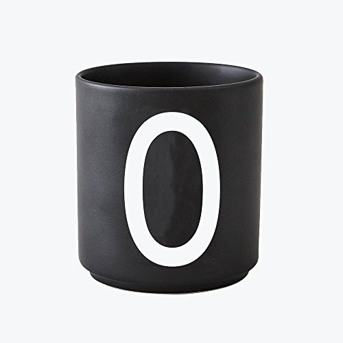 Design Letters - Becher - Buchstabentasse - Buchstabe: O - Porzellan - Schwarz - Arne Jacobsen