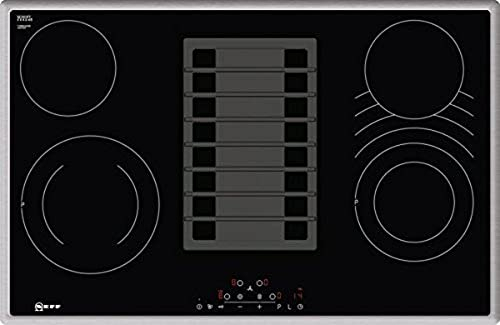 Neff T18BD3AN0 N70 EEK: A Autarkes Elektro-Kochfeld mit integriertem Dunstabzug, Glaskeramik, 80 cm breit, TouchControl, Edelstahlrahmen