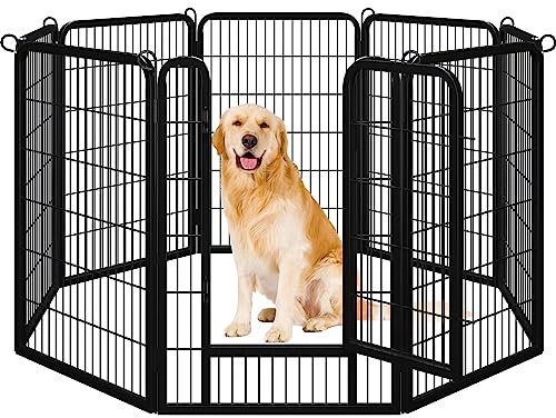 Yaheetech Welpenlaufstall 8-teilig 100cm hoch,Welpenauslauf mit Tür für Hunde Wohnung und Garten,Faltbares Welpenfreigehege Zaun Gitter