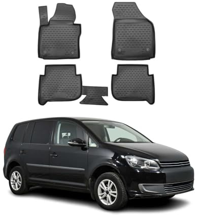 OMAC Fußmatten für VW Touran 2003-2015 5Sitze TPE 4X Schwarz | Gummimatten, Automatten, Allwetter, fahrzeugspezifisches Produkt, Antirutsch, 3D-Passform, wasserdicht