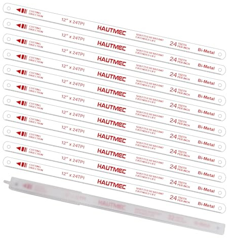 HAUTMEC Metallsägeblatt 300 mm HSS-Bi, 24TPI 10 Stück, HT0017-CT