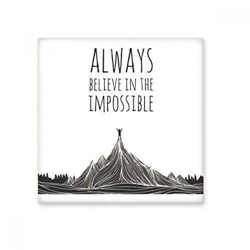 DIYthinker Imposible creer Negro Blanco brillante de la cita la baldosa cerámica de baño Cocina muro de piedra decoración artesanal de regalo