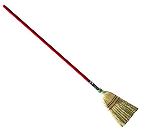 LaPrima Shops Authentic Amish Hand Made All Broomcorn Broom, Long Handle Small Broom Head (48-Inch/Parlor)