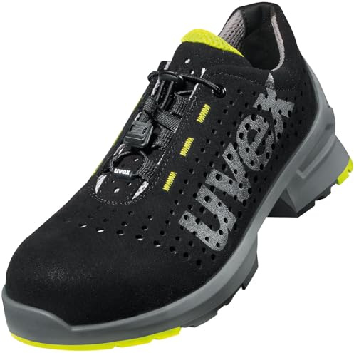 Uvex 1 Work Shoe - Safety Trainer S1 SRC ESD - Non-Slip Outsole - Toe Cap - Lightweight - Lime-Black