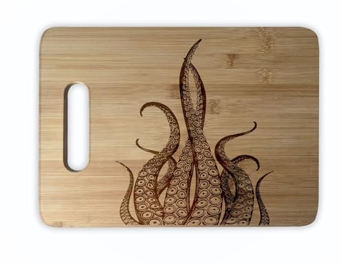 Octopus Cutting Board - Engraved - Unique Gifts - Personzliaed Serving Board- Nautical Themed Housewarming Gifts