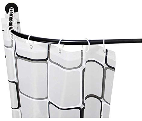 HNCS Barra para Ducha Curva En Tipo L Extensible RaíL para Cortina Ducha Esquina Sin Taladro,Varilla De Cortina De Acero INOX para Un Plato De Ducha En Un RincóN,60 to 90 x 60 to 90cm