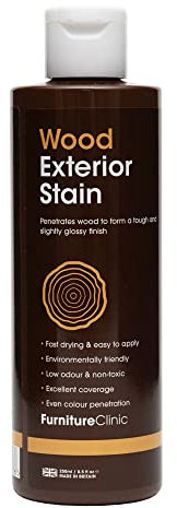 Tinte para madera exterior (gris), secado rápido y fácil de aplicar, tinte concentrado para madera al aire libre, muebles de jardín, ventanas y revestimiento, 250 ml