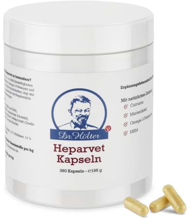 Dr. Hölter Heparvet Leberschutz Hunde Ergänzungsfutter zur Unterstützung der Leber bei Leberproblemen (360 Kapseln)