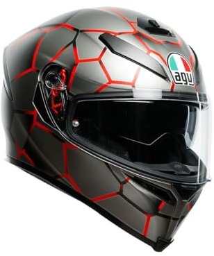 AGV Integralhelm K-5 S Vulcanum, grau-rot, MS