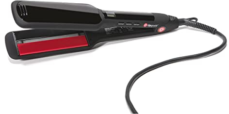 Upgrade - Piastra per Capelli Professionale Bio Infrared - Large - Con Elegante Design Nero - Piattini Extra Large - Per Tutte le Tipologie di Capello