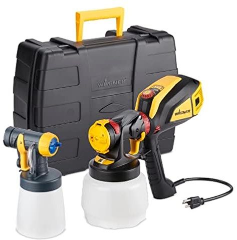 Wagner Spraytech 02419307 FLEXiO 595 Handheld HVLP Paint Sprayer, Sprays Most Unthinned Latex, Includes Two Nozzles - iSpray & Detail Finish Nozzle, Complete Adjustability, Lightweight Design