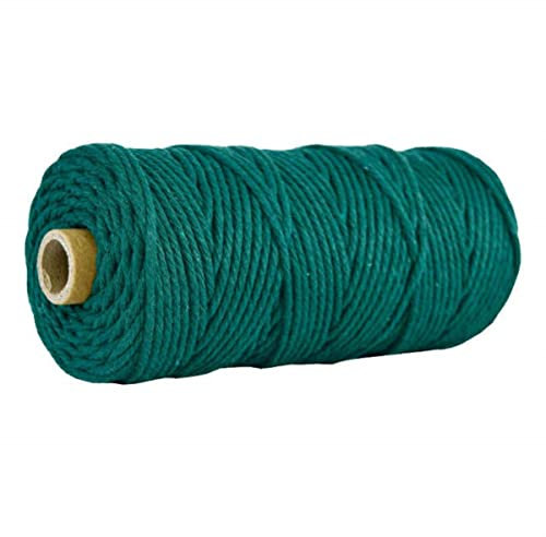 FIZOVER 100 m x 3 mm Makramee-Baumwollschnur, farbiges Seilgarn zum Aufhängen, Pflanzenaufhänger, IY Bastelzubehör, 20,3 mm