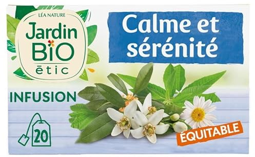 Jardin Bio Etic Infusion Calme Et Sérénité Bio - 20 Sachets 30G - Relaxante et Naturelle - Alimentation Bio - Le Lot De 3