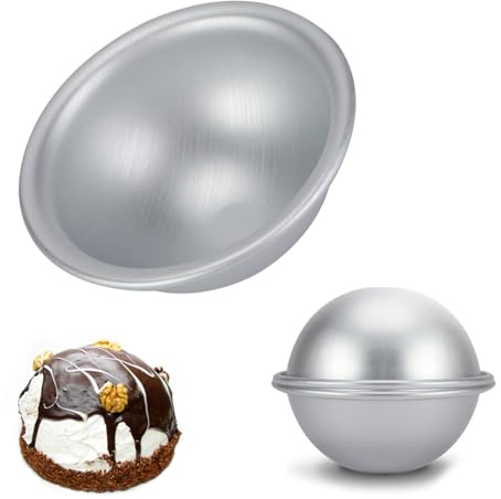 Hapivida Halbkugel Kuchenform, Aluminium Halbkugel Kuchenform Bikini Kuchen Dessert Pudding Backform zum Backen von Kuchen, Herstellung von Puddings und Gebäck (8cm)