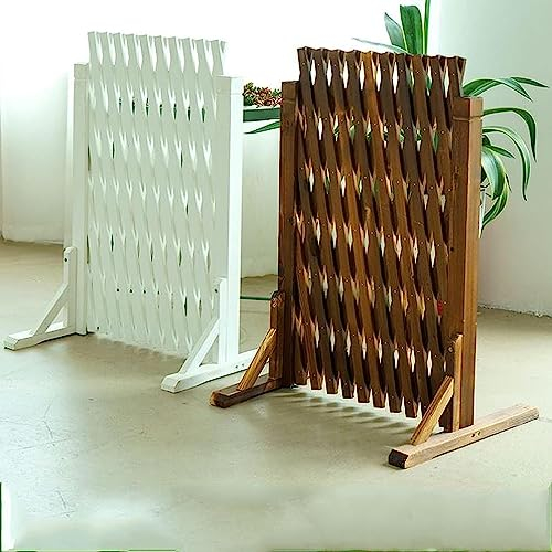 Holzzaun, freistehende Teleskop-Gitterelemente für den Außenbereich, Zaunelement zur Verwendung als Heimdekoration/Gartengitterdekoration/Haustierzaun (weiß, 80 x 160 cm)