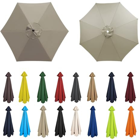 Telo di Ricambio per Ombrellone A 6 Stecche/8 Stecche, Telo di Ricambio per Ombrellone da Giardino, Copertura di Ricambio, per Tavolo, Ombrello, Baldacchino, per Spiaggia, Piscina