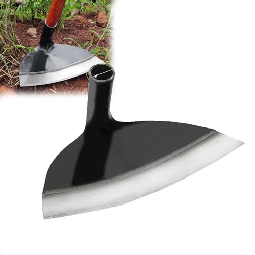 Zappetta per erbacce da giardinaggio in acciaio per impieghi gravosi, zappa da giardino a testa cava in acciaio inox, zappetta per erbacce da giardino, attrezzi da giardino (31.5cm)