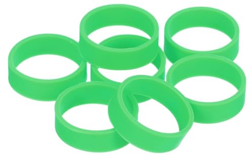 sourcing map 10Pcs Silicone Rubber Bands, 20x7mm Rubber Bands Rings Cable Ties Strong Elastic Bands Non-Slip for Cord Wrapping Bag Wraps, Green