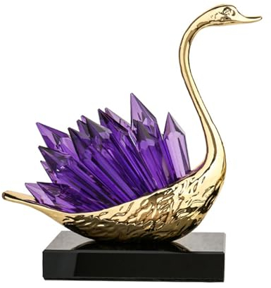 OYWEHECE Kristall-Schwan-Briefbeschwerer, Glas-Schwan-Tierfigur für Hochzeit, Tischdekoration, Sammlerstück,B