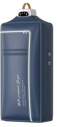 Roadtime Secadora de ropa portátil, 800 W, minisecadora eléctrica con bolsa de lavandería, temporizador de 4H, secadora con calefacción para el hogar, lavandería, viajes, enchufe de la UE (azul)