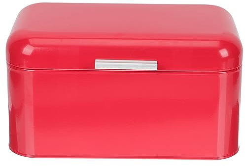 CIYODO Metal Bread Box Red Iron Kitchen Storage Box with Airtight Lid for Bakers and Kitchen Lovers in Bakeries