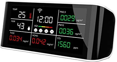 Detector de fugas de gas Monitor de calidad de aire multifuncional con TUYA WIFI, monitor de concentración de dióxido de carbono Aplicaciones de monitoreo del aire ambiente
