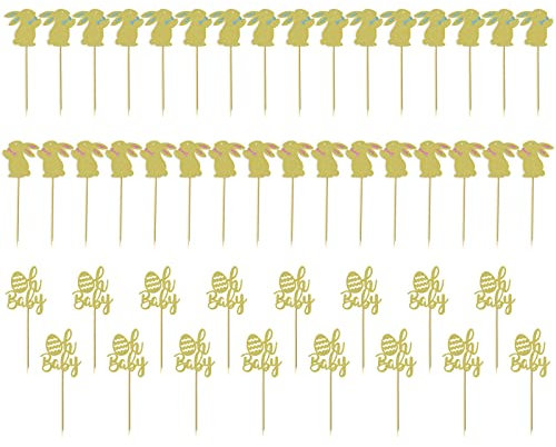 YIZITU Cupcake-Topper, Party-Kuchenaufsätze, für Kinder, Mädchen, Geburtstagsparty, Dekoration, Dessert, Essen, Babyparty, 48 Stück