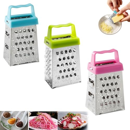 der gemüsefriseu,mini käsereibe,mini vierkantreibe,4 in 1 edelstahl gemüsehobel und käsereibe set,vierkantreibe edelstahl,knoblauchreibe,kleine reibe,multifunktionsreibe