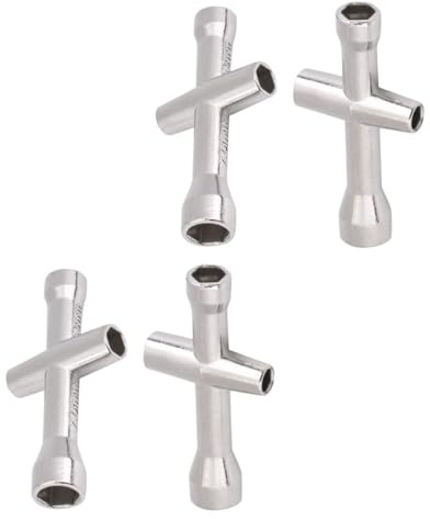 4pcs 4 mm 5 mm 5.5 mm 7 mm Mangra de llave cruzada, llave de llave de rueda hexagonal de metal herramienta de mantenimiento de llave cruzada para automóvil RC