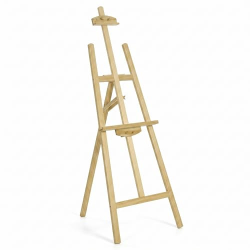 Cavalletto Pittura, in Legno di Pino, 150 cm | Altezza e Inclinazione Regolabile, Ideale per Esposizioni Bambini e Adulti, Leggero e facile da piegare