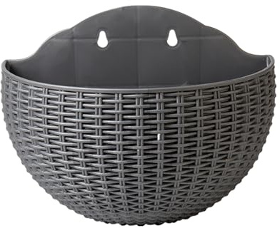 Celuicion Pentola da parete, in rattan imitazione, elegante contenitore per interni, ornamento moderno per petunie impatiens pothos orchidee begonie