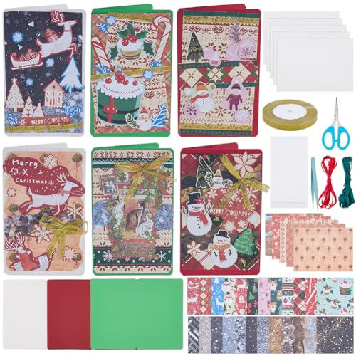 WEBEEDY 15 DIY Weihnachtskarten Bastelsets Handgemachte Weihnachtsbaum Schneeflocken Grusskarten Mit Blankokarten & Umschlägen Für Erwachsene Anfänger Weihnachts Ideen Geschenk