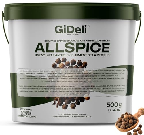 GiDeli Pimienta de Jamaica entera 500 g en el cubo de especias granos semillas de pimienta