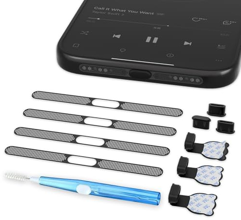 Dimdouda Set Tappi Antipolvere USB-C, Tappo Antipolvere Anti-smarrimento, Copertura Antipolvere per Altoparlanti di Cellulari per iPhone 17 PRO Max e iPad PRO e la Maggior Parte dei Dispositivi USB-C