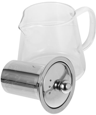 ZUNOXAZ Tetera de Vidrio Borosilicato Resistente al Calor con y Asa Ergonómica Hervidor Doméstico de Compatible con Cocina de Inducción y Vitrocerámica para Infusiones y Té Casa u Oficina