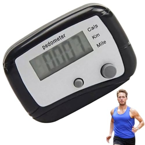 Mini Pedometer Step Counter Portable Step Counter with Clip | Lightweight Walking Distance Counter Miles/Km for Men Women Elderly Daily Exercise Fitness Jogging
