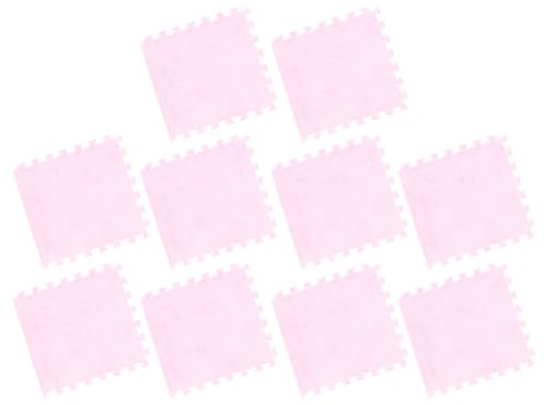 Fabater Alfombra Gruesa de Espuma de Rompecabezas de Felpa, área de Juego Suave y Versátil para Habitación de Niños (10 Unidades) (Pink)